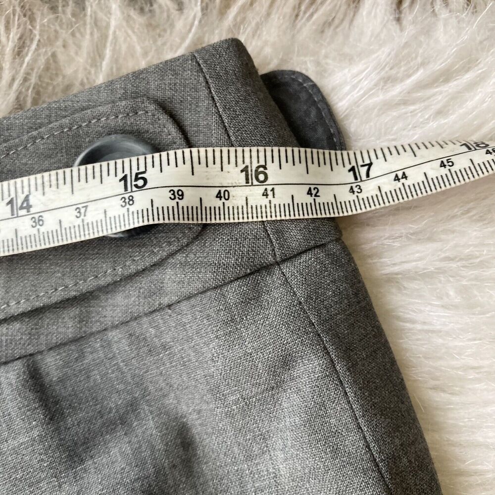 Ann Taylor LOFT Pants Sz 8 Laura Grey Wool Lined Wide Leg Trouser Mid Stretch - Picture 7 of 10